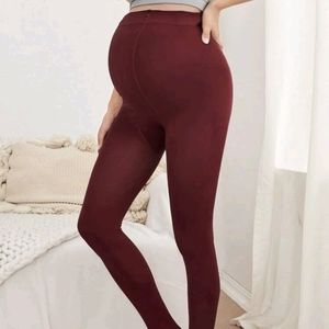 Shein Maternity Opaque Red Tights Medium